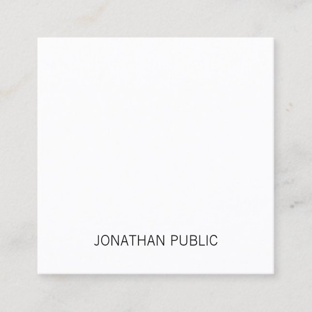 Modern Professional Artistic Sleek Template Luxury Square Business Card (Front)