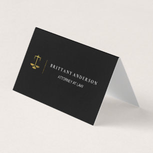 Modern Professional Attorney at Law Black Scale Business Card