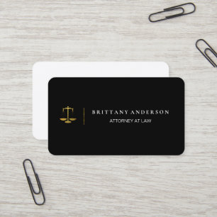 Modern Professional Attorney at Law Black Scale Business Card