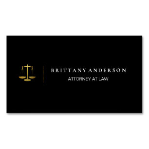 Modern Professional Attorney at Law Black Scale Magnetic Business Card