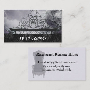 Modern Professional Author Gothic Business Card