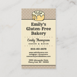 ★ Modern Professional Bakery Vintage Dots Vertic Business Card