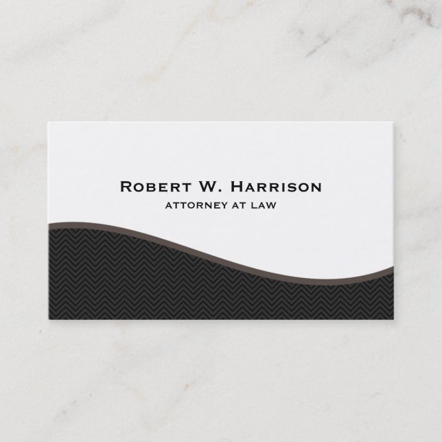 Modern, Professional Black and White Business Card (Front)