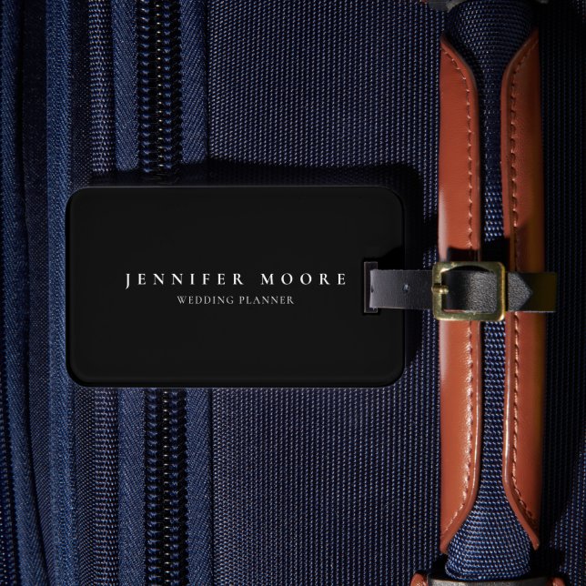 Modern Professional Black and White Luggage Tag (Front Insitu 4)