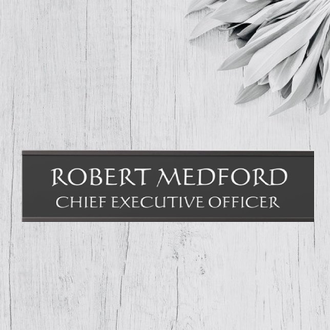 Modern Professional Black Door Sign Name Plate (Creator Uploaded)