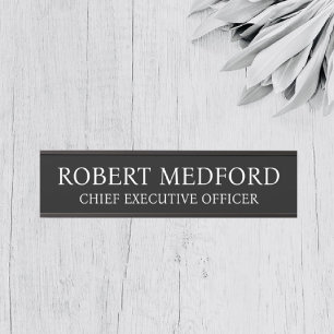 Modern Professional Black Door Sign Name Plate