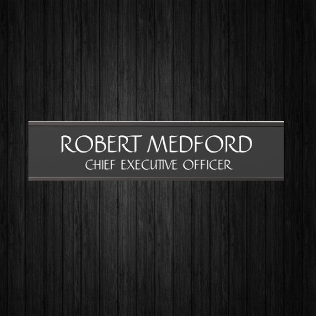 Modern Professional Black Door Sign Name Plate (Creator Uploaded)