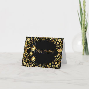 Modern Professional Black & Gold Christmas Card