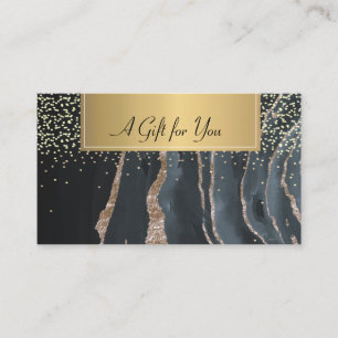 Modern,Professional Black Marble Gold   Discount Card