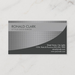 Modern Professional Black Silver Metal Steel Business Card