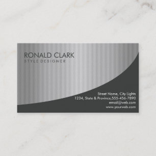 Modern Professional Black Silver Metal Steel Business Card