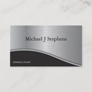 Modern Professional Black Textured Platinum Business Card