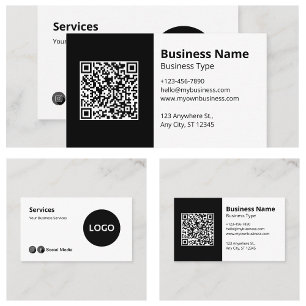 Modern Professional Black White Business Card