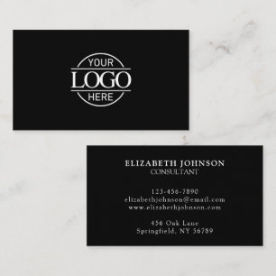 Modern Professional Black & White Company Logo Business Card