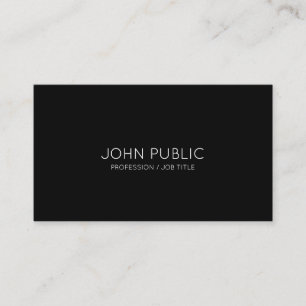 Modern Professional Black White Elegant Sleek Business Card
