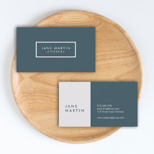 Modern Professional Blue and Light Grey Business Card