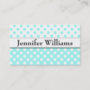 Modern Professional Blue Polka Dot Business Card