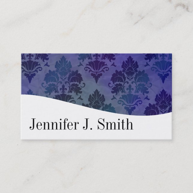 Modern Professional Blue & White Business Cards (Front)