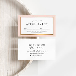 modern professional blush gold appointment card