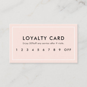 Modern Professional Blush Pink Loyalty Card