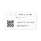 Modern Professional Blush Pink Script Name QR Code