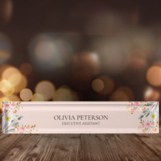 Modern Professional  Boho Blooms  Nameplate