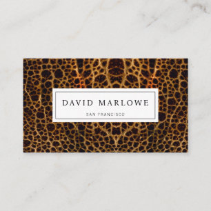 Modern Professional Brown Two Tone Leather Effect Business Card