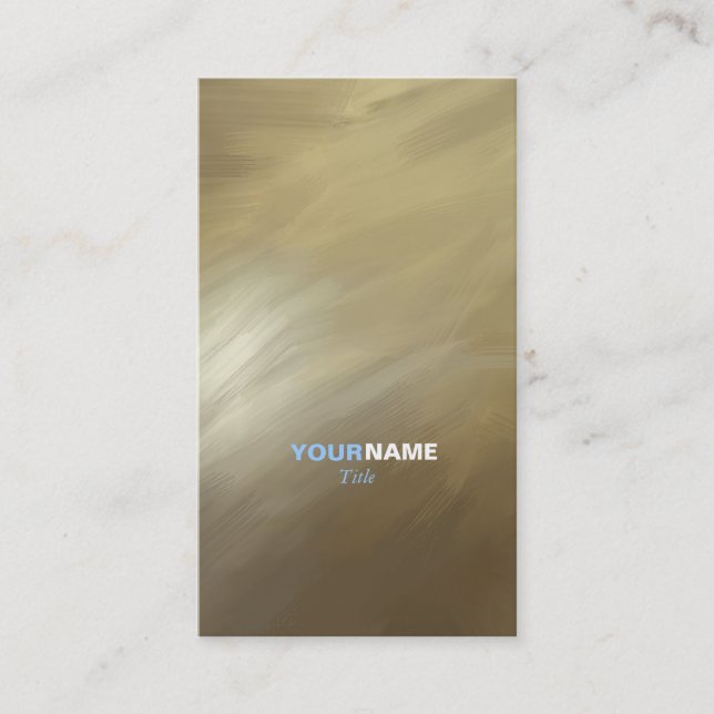 Modern Professional Brush Stroke Gold Business Card (Front)