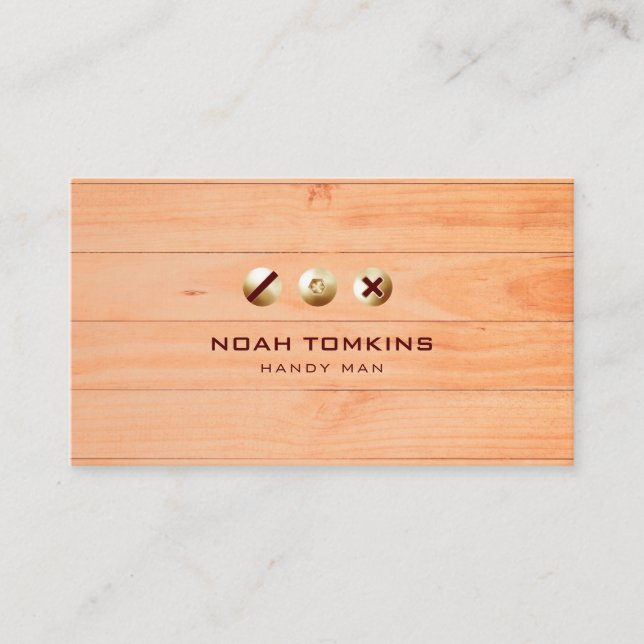 Modern Professional Builder Handy Man Business Card (Front)