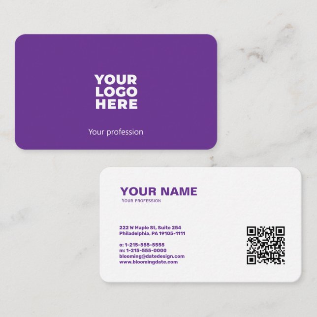 Modern Professional Business Card for Entrepreneur (Front/Back)