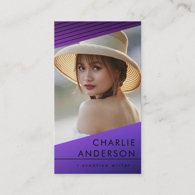 Modern Professional Business Card with Photo, Logo (Front)