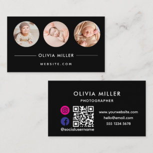 Modern Professional Business Card with QR Code