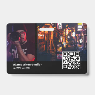 Modern Professional Business Card with QR Code ID Badge