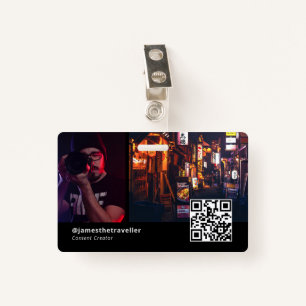 Modern Professional Business Card with QR Code ID ID Badge