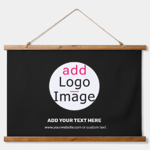 Modern Professional Business Chic Custom Logo Hanging Tapestry