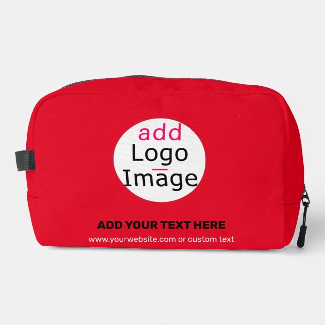 Modern Professional Business Chic Vivid Red Custom Dopp Kit (Front)