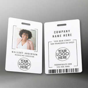 Modern Professional Business Company Custom Logo  ID Badge