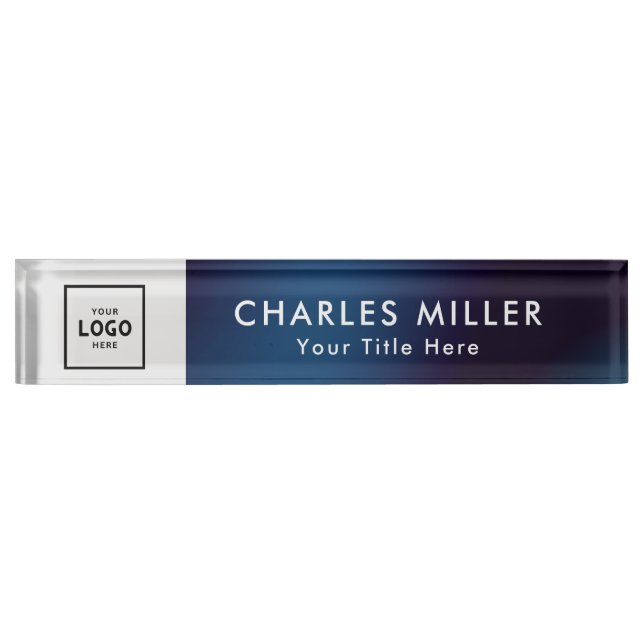Modern Professional business logo Desk Nameplate (Front)