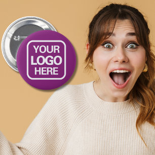 Modern Professional Business Logo Magenta 6 Cm Round Badge