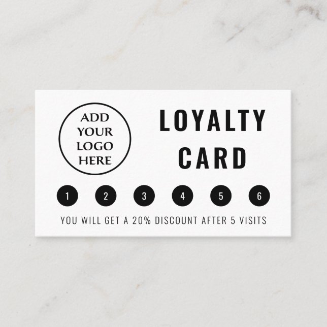 Modern Professional Business Logo Social Media Loyalty Card (Front)