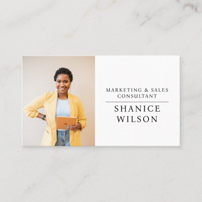 Modern Professional Business Photo Business Card (Front)