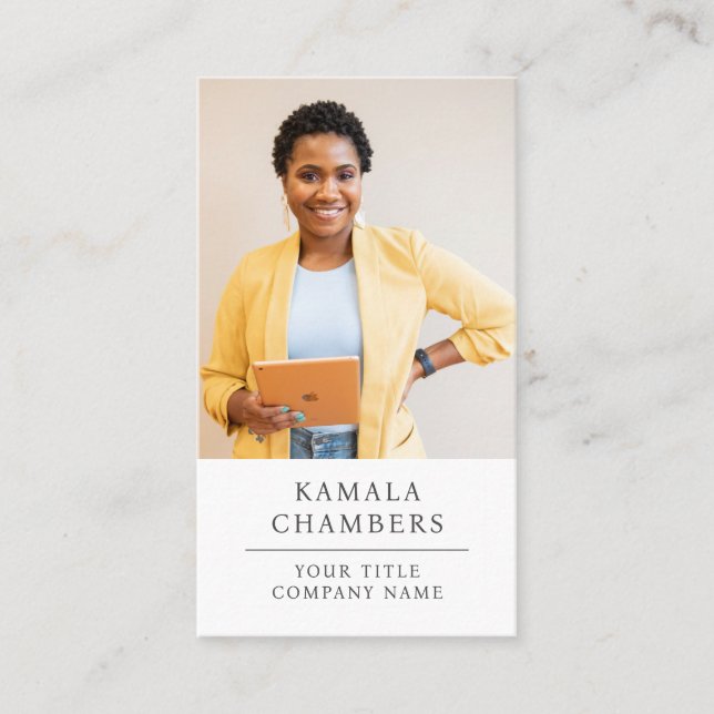 Modern Professional Business Photo Business Card (Front)