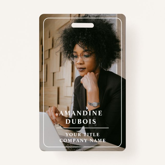 Modern Professional Business Photo ID ID Badge (Front)