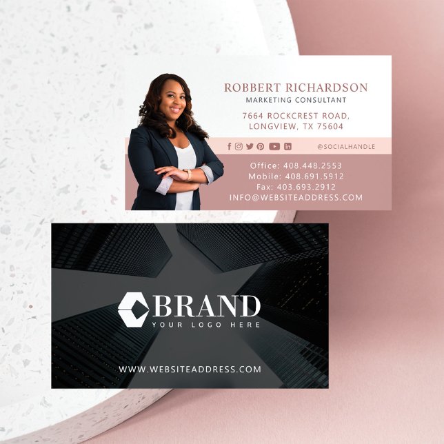 Modern Professional Business Photo Portrait & Logo Business Card (Creator Uploaded)