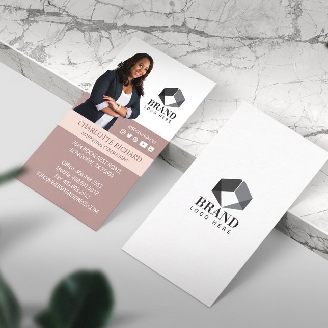 Modern Professional Business Photo Portrait & Logo Business Card (Creator Uploaded)
