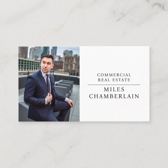 Modern Professional Business Photo Real Estate Business Card (Front)