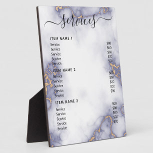 Modern Professional Business Price List  Plaque