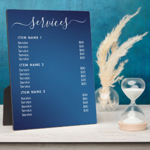 Modern Professional Business Price List  Plaque