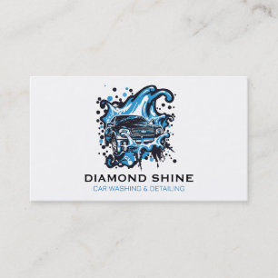 Modern Professional Car Detailing Washing Cleaning Business Card