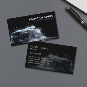Modern Professional Car Detailing Washing Cleaning Business Card